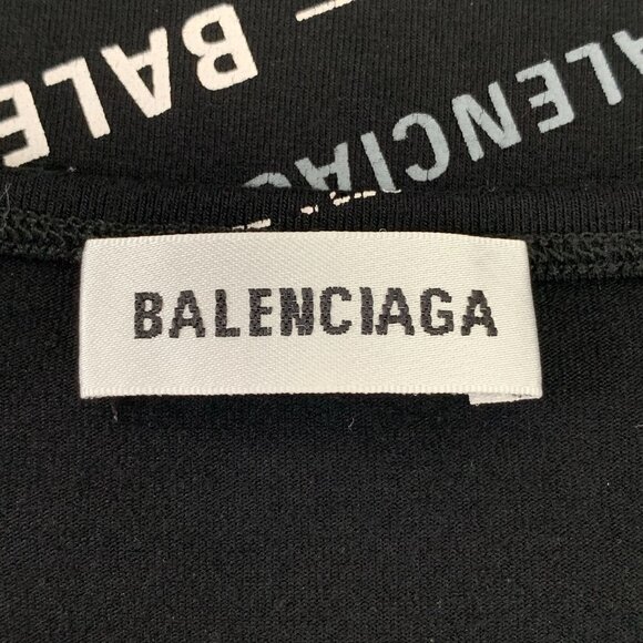 Balenciaga Black All-Over Logo Long-Sleeve Shirt XS - Picture 7 of 7
